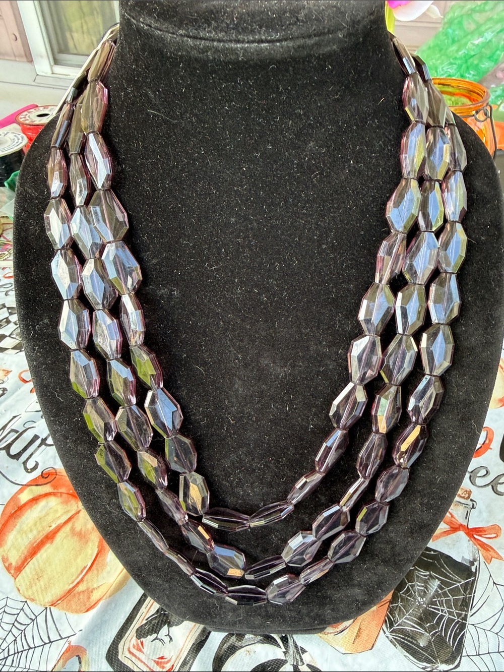 NWT Sugarfix by Baublebar 14” Womens Smokey Lucite 3 strand Necklace